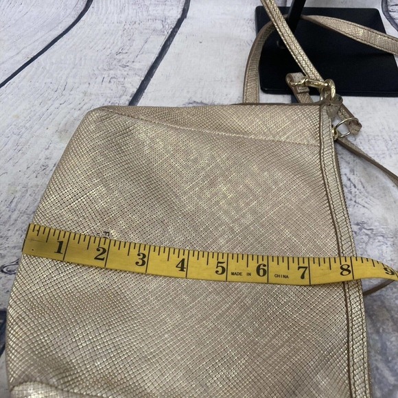 Fossil Handbag Sydney Gold Metallic Crossbody Small Zip‎ Closure Purse - Picture 12 of 14